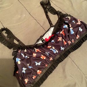 Hot Topic Mushroom ruffle bralette
